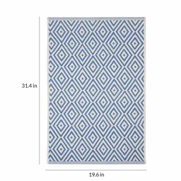 saral home Blue Cotton Machine Made 2 X 3 Feet Dhurrie image 3