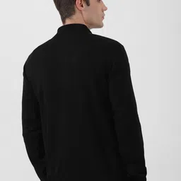 Peter England Casuals Chevron Patterned Mock Collar Pure Acrylic Pullover image 4