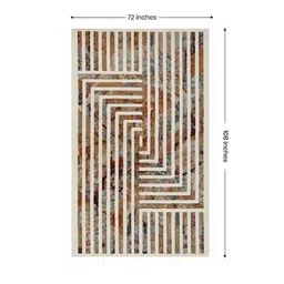 sapana carpet-mats Beige Abstract Polypropylene 6 ft x 9 ft Machine Made Carpet image 3