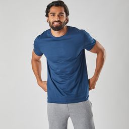 domyos Men's T-Shirt For Gym Cotton Rich 100 - Blue-picture-42