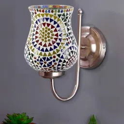 new era Mosaic Multicolored Glass Wall Mounted Lamp with Steel Base image 2