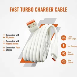 Knox USB Type C Cable 6 A 1.02 m TPU 25W/33W/67Watt,6Amp Ultra fast Turbo charger cable image 3