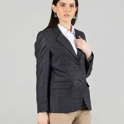chkokko Women Solid Single Breasted Formal Blazer image 4