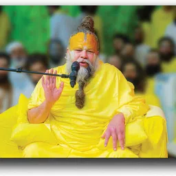 Shri Premanand Ji Maharaj Meditation Poster | Waterproof Vinyl Wall Sticker | Motivational Spiritual Art for Home Decor (18x12 Inch) Vinyl-image-0