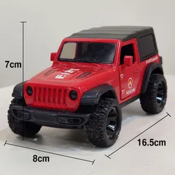 nilika enterprises Fire Jeep Toy Car with Light, Music, Openable Doors & Boot, 17cm Friction image 2