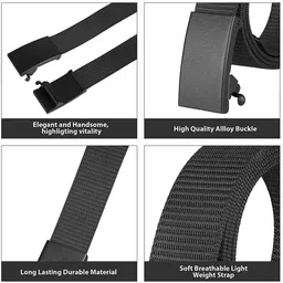 provogue Men Casual, Evening, Party Black Nylon Belt image 2