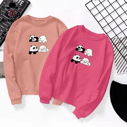 cloncline Pack of 2 Women Printed Round Neck Pure Cotton Pink T-Shirt image 1