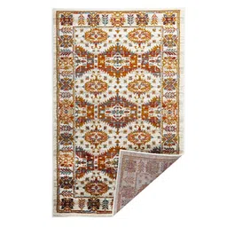 sapana carpet-mats White Persian Polypropylene 4 Ft X 6 Ft Machine Made Carpet image 5