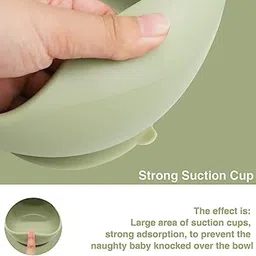 foxin Baby Feeding Bowl Set | Silicone Suction Bowl & Spoon for Kids - Food Grade Silicone image 4