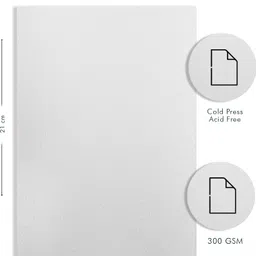 colorsplash A/5 Watercolour-coldpressed, 20 Sheets,White -Pack of 1 Blank A/5 300 gsm Watercolor Paper image 2