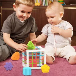 countrylink Baby Sorter Toy Colorful Cube with 6 Pcs Multi Sensory Shape, Early Learning Toy image 3