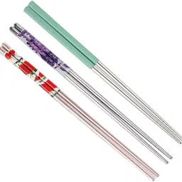 hichaki traders Chewing, Eating, Training, Decorative Stainless Steel, Silicone Korean, Chinese, Japanese, Vietnamese Chopstick-picture-36