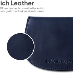 DailyObjects Pellet Cable/Coin Wallet | Multipurpose Real Leather Wallet/Clip Organiser/Cable Holder/Coin Wallet | (Blue & Brown) - Set of 2 Earphone Cable Organizer image 3