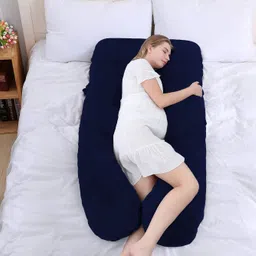 wild mint Luxurious U Velvet Microfibre Solid Pregnancy Pillow Pack of 1 image 2