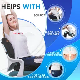 curasia Seat Cushion for Office Chair Back & Butt Pillow for Sciatica Tailbone Back / Lumbar Support image 3