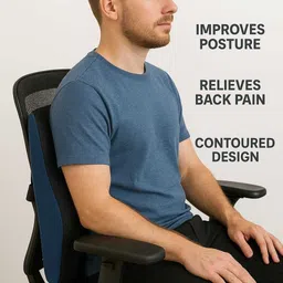 snug stuff Memory Foam Lumbar Pillow Pack of 1 Solid Back Support & Pain Relief Pillow image 3