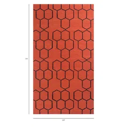 jaipur rugs Red Geometrical Wool 5 ft X 8 ft Flat Weaves image 2