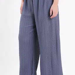 kwsh Pack of 2 Women Regular Fit Purple, Grey Viscose Rayon Trousers image 3
