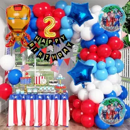 aoes Iron-Man 2nd Birthday Decoration Kit Superhero Theme Balloons & Banner Combo-picture-15
