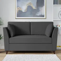 woodsworth from pepperfry Miranda Chenille Fabric 2 Seater Sofa In Steel Grey Colour-picture-29