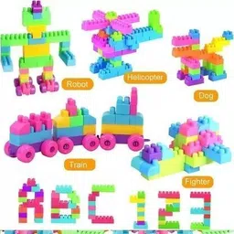 kiddovate DIY Plastic Building Blocks for Kids 50+ pcs-picture-35