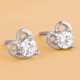 giva Anushka Sharma Silver Zircon Small Heart Studs for Womens Cubic Zirconia Sterling Silver Stud Earring-picture-37
