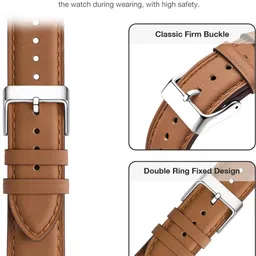 BLACK LOVIES 22MM Genuine Leather Smart Watch Strap Compatible For Bolt COSMIC R / ROVER PRO / STRIKER PRO / NOICEFIT ICON 2 / EVOLVE 3 / CALIBER 2 BUZZ / BOATT WAVE CALL / WAVE LITE / PRIMIA TALK / ULTIMA CALL MAX / LUNAR FIT / FIRBOLTT TALK PRO / INVINCIBLE PLUS / PHOENIX PRO / COBRA / APOLLO 2 / HUNTER / SUPERNOVA / LEGEND / HUNTER / NINZA FIT. Smart Watch Strap image 2