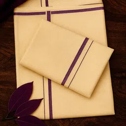 adhvini Solid/Plain Mundum Neriyathum Pure Cotton Saree-picture-22