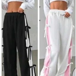 kronmenien Pack of 2 Women Regular Fit Multicolor Lycra Blend Trousers-picture-11