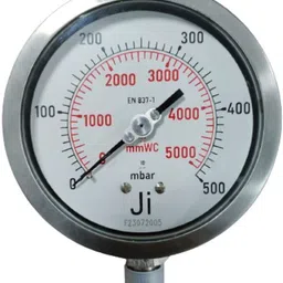 "ji" japsin instrumentation Capsule Pressure Gauge, 4" Dial, 0 to 500 mBar, Bottom Entry, SS Body Dial Indicator-picture-19