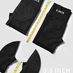 shoppy villa Solid Women Black Gym Shorts, High Waist Shorts, Running Shorts, Sports Shorts, Swim Shorts image 4
