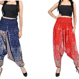 fusfus Printed Rayon, Cotton Women Harem Pants-picture-14