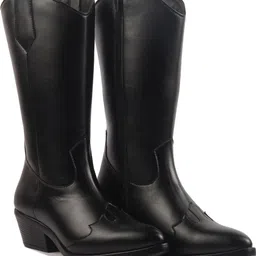 fausto Knee Length Zipper Closure Pointed Toe Flared Heel Long Boots for Winter|Outdoor Boots For Women-picture-41