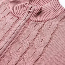 roadster Men Self Design High Neck Purple Sweater image 2