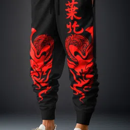 kelonbro Men Printed Black Track Pants-picture-11