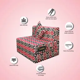 seventh heaven Relax 8 Inch PU Foam (72x30) 1 Seater Sofa Cum Mattress In Red Colour image 4