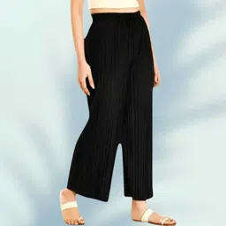 resham Pack of 2 Women Regular Fit Black, White Lycra Blend Trousers image 2