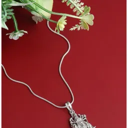 akshat sapphire Sterling Silver (92.5% Purity) Durga Maa Pendant (Big Size) for Men & Women Sterling Silver Pendant Set image 2