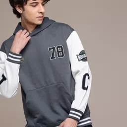roadster Men Full Sleeve Printed Hooded Sweatshirt image 1