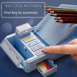 vworld press compass button space boy Art Plastic Pencil Box image 4