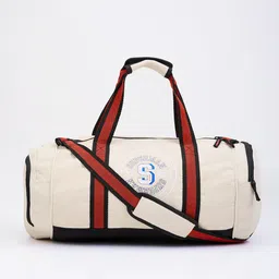 bewakoof 27.2 L Gym Duffel Bag - Official Dc Merchandise Unisex Superman Varsity Typography - Beige image 2