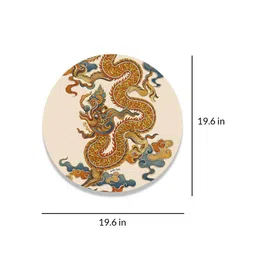 Round Brown Lucky Loong Canvas Art Print By The Artment image 3