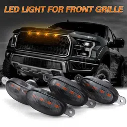 ace 4 Pieces Smoked Lens Front Grille Running Parking Light Car, Van LED (12 V, 12 W) image 5