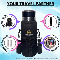 outer woods Insulin Cooler Bottle Case - Medium - 24 Hours Cooling With 8 Mini Ice Gel Packs and Bottle Cover Pack image 4