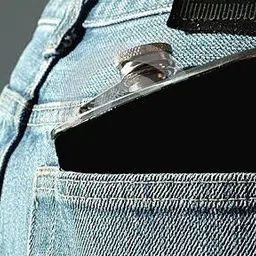 shuang you Stainless Steel and Stitched Leather Hip Flask Alcoholic Beverage Holder Hip Flask image 3