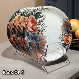 inpro Elegance With Our 4-Piece Melamine Round Dinner Plate Set - Perfect For Snacks Dinner Plate-picture-11
