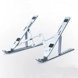 FIVANIO Laptop Stand Foldable Height Adjustable Alluminium Laptop Stand, Ergonomic Aluminum Alloy Adjustable, Portable, Foldable, Ergonomic, Tablet Stand Aluminium Floor and Desk Stand Laptop Stand with Adjustable Height Compatible with Universal Laptops-picture-18