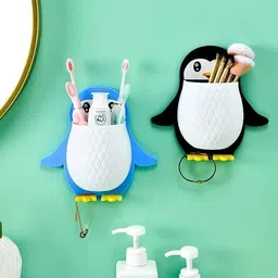 shreejee Plastic Penguin Design Wall Mounted Storage Organizer for Bathroom/Kitchen Etc x2.66 Storage Basket-picture-22
