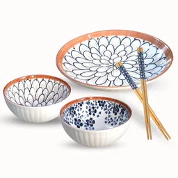 floxit Porcelain Soup Bowl Japanese Ramen Porcelain Dinner Set image 2