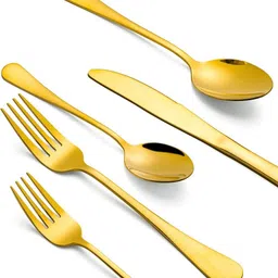laprex Luxury Golden Steel Flatware Set,Cutlery Set Spoon,Fork & Knife Set,Kitchen Item Stainless Steel Cutlery Set-picture-25